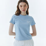 Shape Logo Slim Span T-Shirt Sky Blue