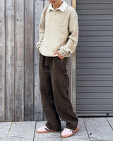 Popping collar knit (Beige)