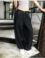[ back embroidery ] コンティダークデニムワイドpt
