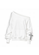 [2ND] CROSS SHOULDER SWEATSHIRT(WHITE)