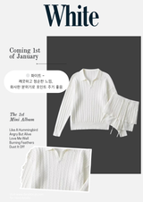 Twisted collar knit pants two-piece set