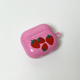 strawberry glossy airpods case(pink)