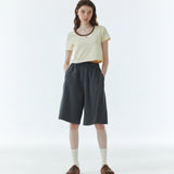 RVS Ringer Cropped T-Shirt Yellow