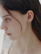 26SS★ H Edition Silver Off-Drop Hoop Earrings