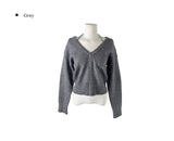 Roselle Halter Strap Off-the-shoulder V-Neck Knit