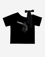 リボンローズピストルTシャツ #ブラック