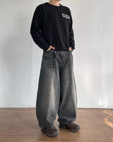 アーチカーブドデニムパンツ