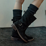 Nana Cowhide Suede Two Belt Boots_B1342(4Colors)