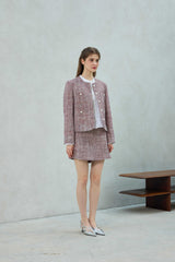 CHERISH TWEED SKIRT PANTS / RED