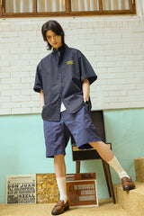 Yellow Dream Star Soft Navy Short-Sleeved Shirt [Unisex]