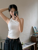 SW Basic Rib Crop Sleeveless (5color)