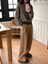 [MADE] [Planning] Slits Stripe Round Cardigan