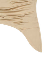 One Shoulder Draped Jersey Top _ BEIGE