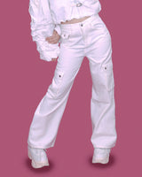 chill white cargo pants
