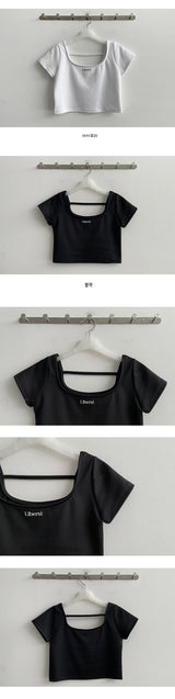 High Back Strap Cropped Short-Sleeved T-Shirt