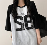 Leo ルーズフィットナグラン半袖Tシャツ