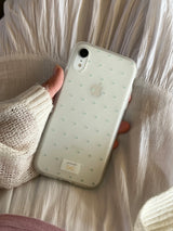 dot phonecase 半透明ドット柄ケース グリーン