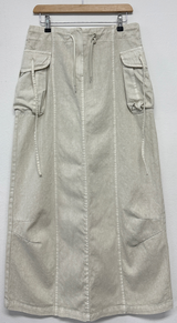 HIP PIGMENT CARGO WASHING LONG SKIRT 🩶🤍2color