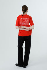 マルチプリンティングTシャツ_RED
