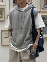 Half Hooded Sweat Vest 2C