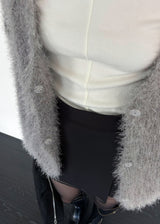 Yosen over fit buckle fur cardigan [2co]