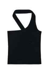 ONE-SHOULDER MUFFLER LACE TOP (BLACK)