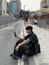 Ty Sun Balloon Wide Banding Denim Pants