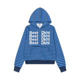 Bella Typo Stripe Hoodie Zip-up