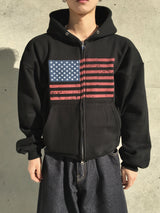 Basic Flag Hooded Zip-Up 4C