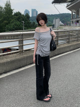 Koren Bootcut Long Vintage Washing Denim Pants