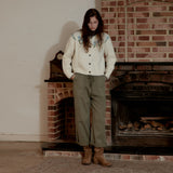 Flower Heavy Gauge Cardigan_Ivory