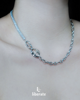 Crumpled Cubic Chain Necklacae