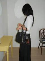 Stud Quilted Vintage Leather Cross-Shoulder Bag
