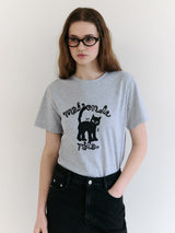 メゾンローラキャットフレンズTシャツ グレー