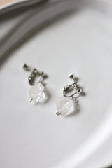 ロッククリスタルシルバー925ピアスハンドメイド
