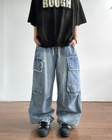 Terry Cargo Denim Pants