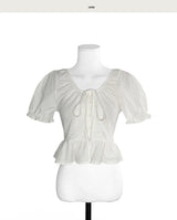 [ daily + guest look ] rom frill & off cotton bl