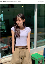 スリムクロップ半袖Tシャツ (4color)