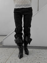 デロンウォッシュ加工スリムカーゴパンツ