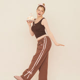 DOT RIBBON SLEEVELESS TOP - BROWN
