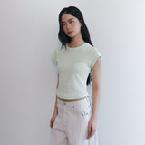 C 90S LINE WAFFLE BASIC T-SHIRT_MINT