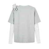 13DE MARZO ベアレイヤードレーシーTシャツ