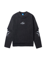 ダブルレイヤーウォッシュ加工長袖Tシャツ