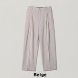 Summer double pleated wide slacks