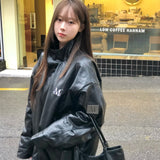ルドレザーキルティングハイネックブルゾンジャケットUNISEX