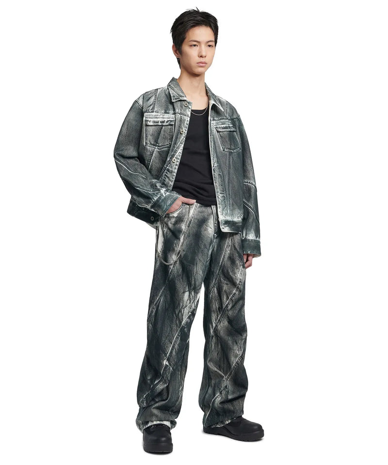 STAINED D.L DENIM TRUCKER JACKET - STAINED WHITE