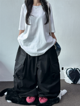 BIG BIG COTTON CARGO BALLOON WIDE OVER PANTS 🖤🩶🤎 - 3 COLORS