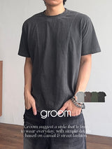 Crop Panel Pigment Half T-Shirt (4color) (No.974)