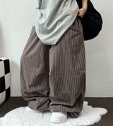 ストライプリネンコットンパンツ🤎🩵2COLOR