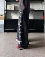 MG lettering washed sweatpants